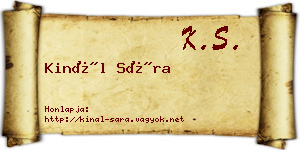 Kinál Sára névjegykártya